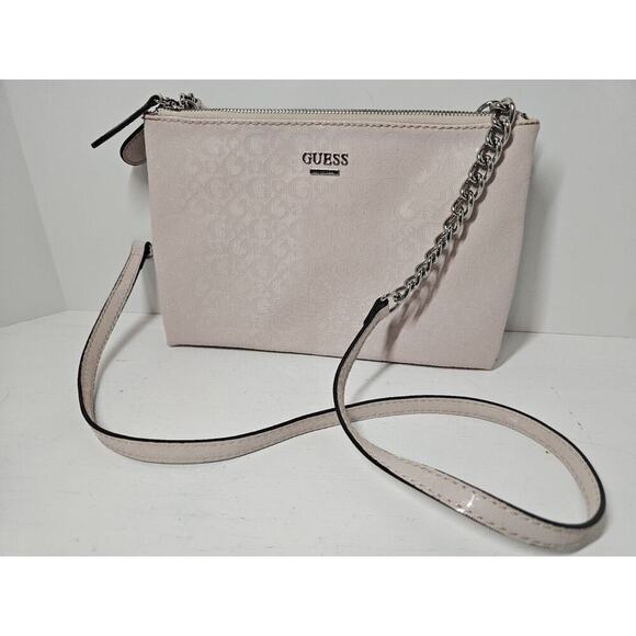 GUESS Kalei Mini Double Zip Crossbody Sling Purse Pink - Picture 1 of 5